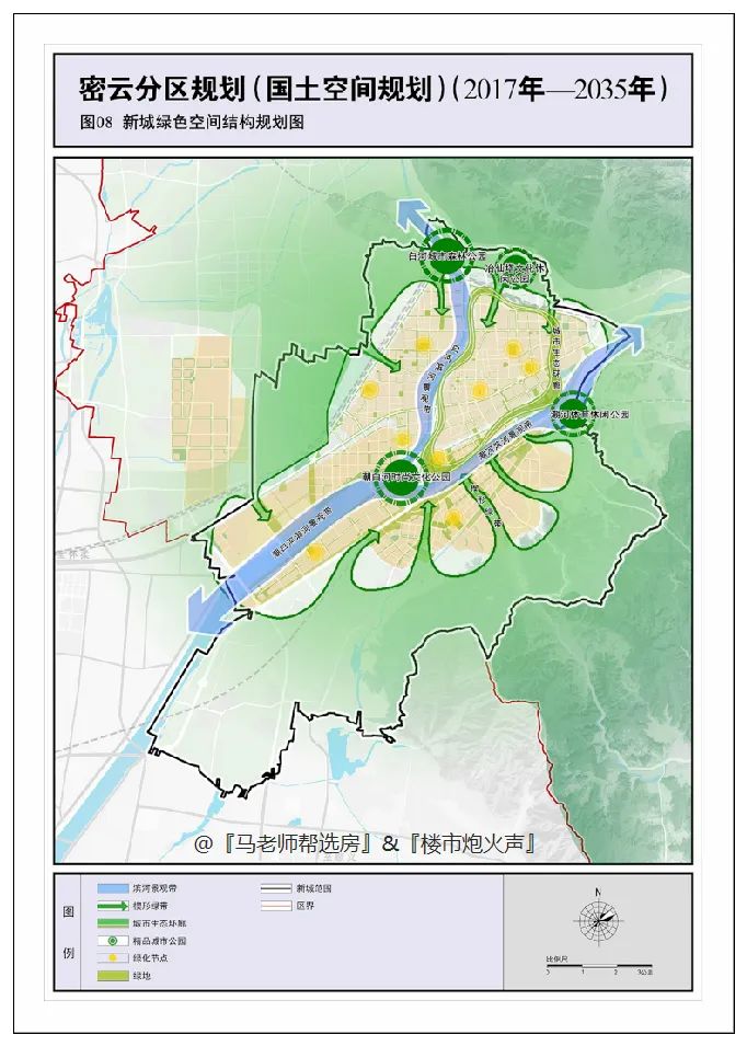 马老师看规划 在密云新城,我们也发现了双环的绿化环规划图